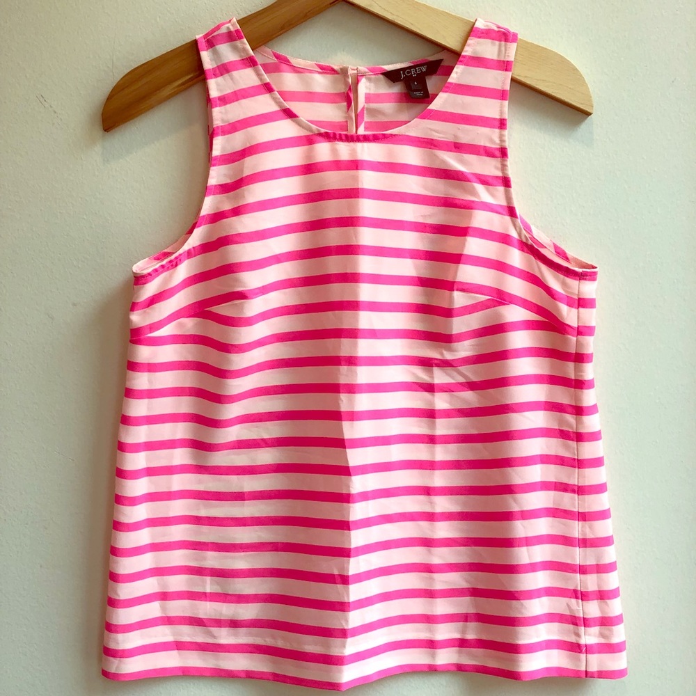 J. Crew pink striped tank